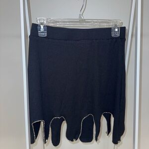 AKIRA Black Asymmetrical Cut Out Mini Skirt